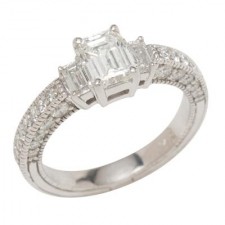 14K White Gold Diamond Engagement Ring