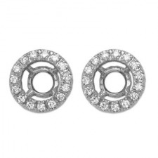 18K White Gold Diamond Earring Jackets