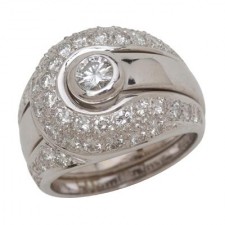 18K White Gold Insert Ring And Pav Diamond Jacket