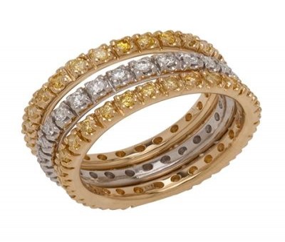 Stackable Yellow Gold Diamond Wedding Bands