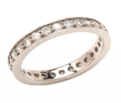 Platinum Round Diamond Wedding Band