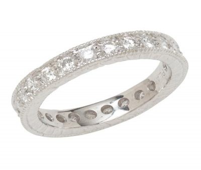 Platinum Antique Style Wedding Band
