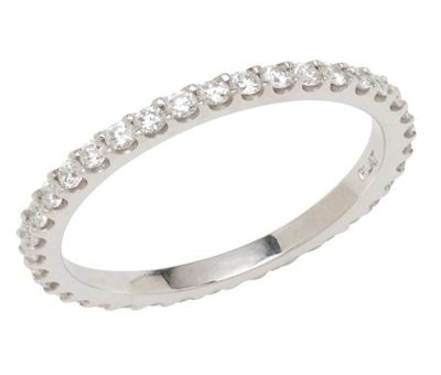 Platinum Wedding Band With Round Diamonds