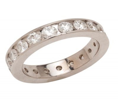 14K White Gold Round Diamond Wedding Band