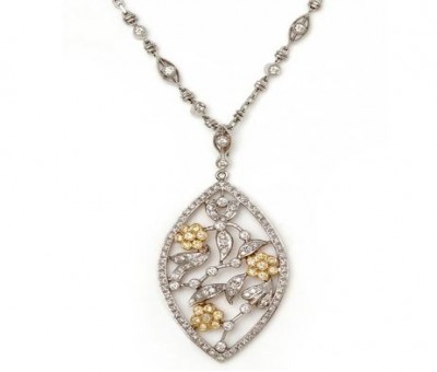 Two-Tone Gold Leaf Pendant