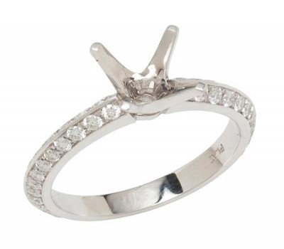 Platinum Knife-Edge Engagement Ring