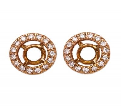 18K Pink Gold Diamond Earring Jackets