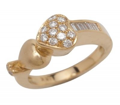 18K Yellow Gold Matte Finish Insert Ring