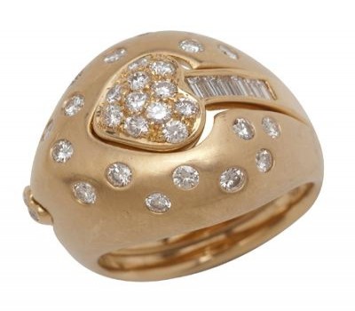 18K Yellow Gold Matte Finish Insert Ring And Jacket