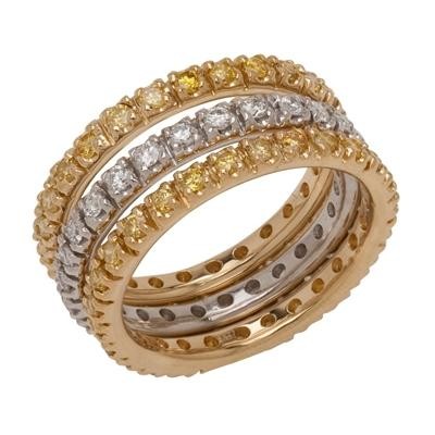 Stackable Yellow Gold Diamond Wedding Bands