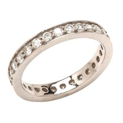 Platinum Round Diamond Wedding Band