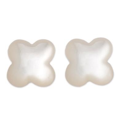 Mother Of Pearl Clover Earrings