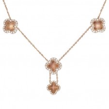 18K Pink Gold Diamond Necklace