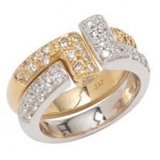 18K Two Tone Convertible Ring