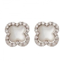 Mother Of Pearl Clover Earrings