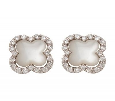 Mother Of Pearl Clover Earrings
