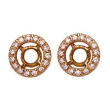 18K Pink Gold Diamond Earring Jackets