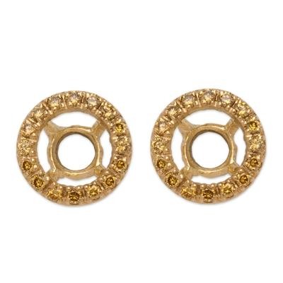 18K Yellow Gold Diamond Earring Jackets