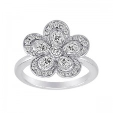 Flower Ring With Pear Shaped Diamonds From Our Garden Collection